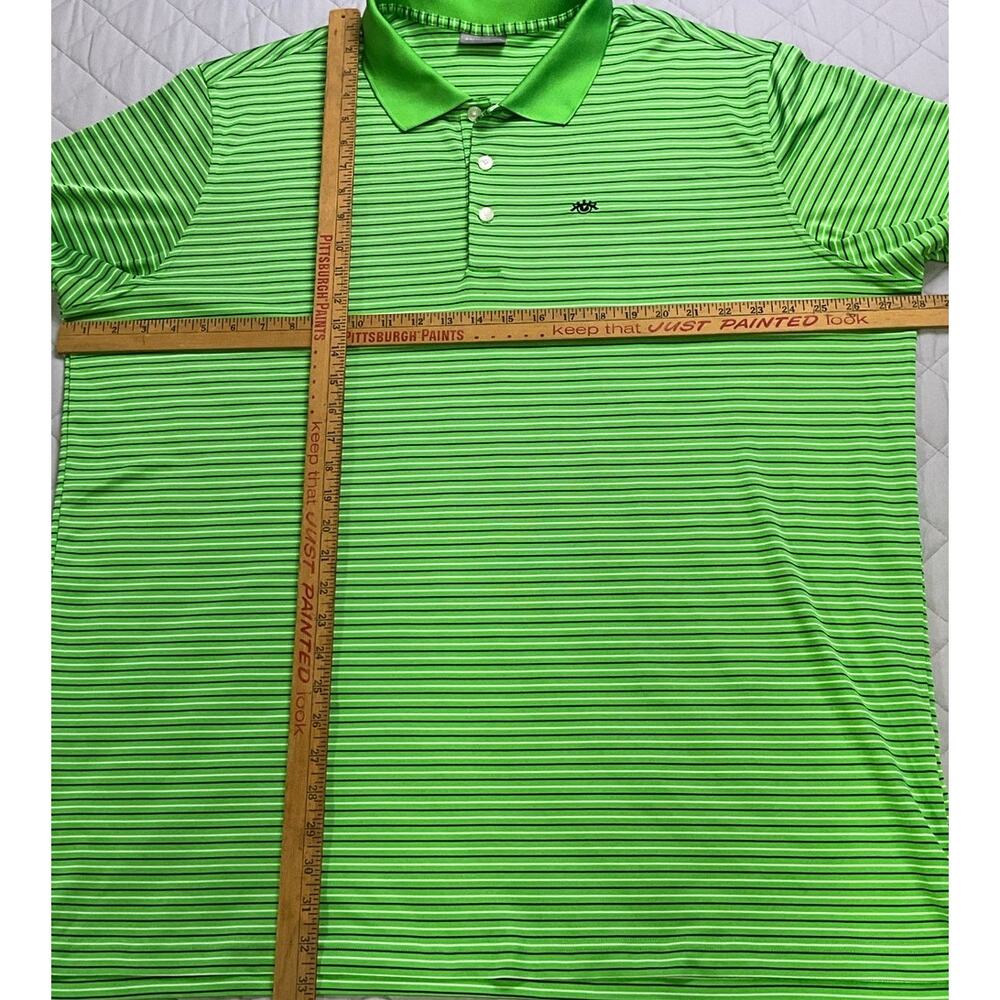 Men's Ashworth Golf Polo Activewear 3XL Green White Black Pin Stripe - Picture 9 of 13